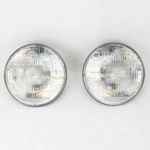 7" Halogen Sealed Beam Glass Headlight Head Light Headlamp Bulbs Pair 6V 6 Volt - Picture 1 of 5