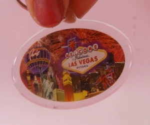 WILLKOMMEN BEI FABELHAFTEN LAS VEGAS ACRYL SCHLÜSSELANHÄNGER - OVAL - 2-SEITIG - Bild 1 von 2