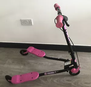 Girls Pink Yvolution Fliker A1 Air Kids Scooter - Good Condition - Picture 1 of 12