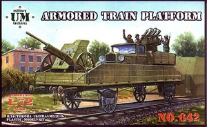 Plataforma de tren blindado soviético UMmt 1/72 642 Segunda Guerra Mundial con AT MG en GAZ-AA y pistola AT de 45 mm - Imagen 1 de 2