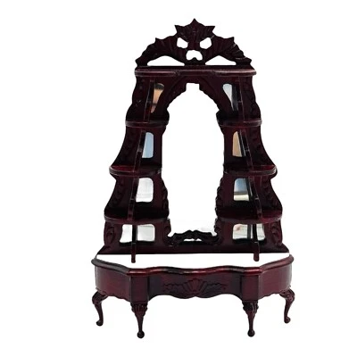 Victoriano Rococó Renacimiento Etagere Espejo Cajón Casa de Muñecas Miniatura 1:12 Foto 1 de 4