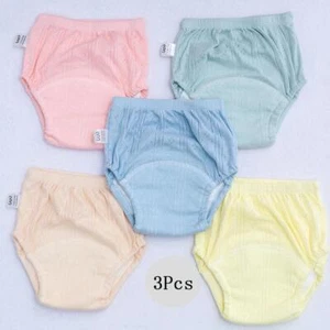 3pcs/lot Newborn Training Pants Cotton Thin Summer Baby Shorts Washable Boy Girl - Picture 1 of 37