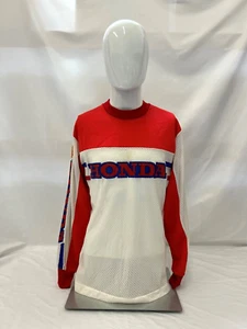 Vintage Team Honda Mesh Vented Motocross Jersey Size Large Dirt Bike Hondaline - Picture 1 of 6