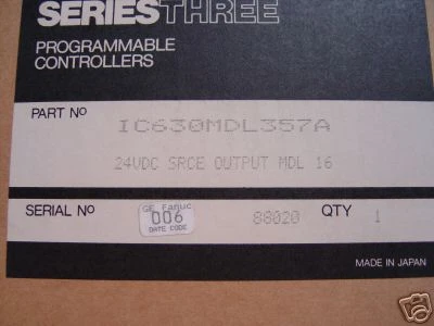 GE Fanuc  IC630MDL357A  Series 3 I/O Module  **NIB**  IC630MDL357 - Image 1 of 1