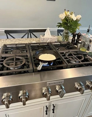 Газовая плита KitchenAid 36 дюймов на 6 горелок коммерческого стиля KCGC506JSS — протестирована ХОРОШАЯ! - Изображение 1 из 4