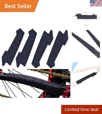 Protector de vaina de bicicleta BESNIN 4 piezas MTB marco de permanencia de cadena de silicona NO, negro Foto 1 de 4