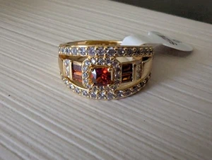 Bombenparty. Größe 9 JAN 2025. RBP8589. Es sollte dein sein. Granat CZ. Gold - Bild 1 von 3