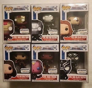 Funko Pop! Marvel Capitán América Guerra Civil Amazon Exclusivo Set 12 + Protectores - Imagen 1 de 2