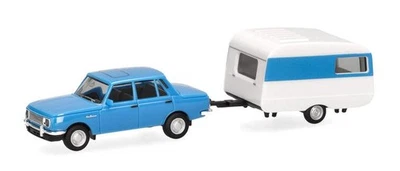 ,HERPA, WARTBURG 353 1982 Qek-Junior caravana azul, 1/87, HER028585-002 - Imagen 1 de 4