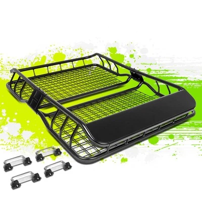 49"x36" rack de teto de aço suave cesta de transporte de bagagem de carga + carenagem de vento - Imagem 1 de 4