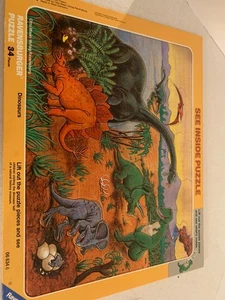 Ravensburger See Inside Tray Dinosaur Puzzle 1988 Cardboard Frame 33 Piece - Picture 1 of 1