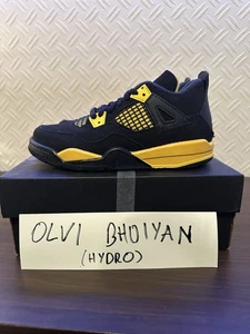 Nike Air Jordan 4 Retro Thunder PS Schwarz/Gelb Größe 12,5 UK/13c US BQ7669-017 - Bild 1 von 5