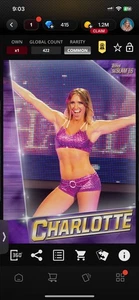 Topps Slam WWE *Digital* 2016 Charlotte Flair Tribute PREMIO 422cc - Imagen 1 de 1