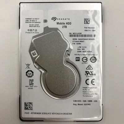 Seagate 2TB Mobile HDD Slim SATA 2.5" ST2000LM007 For Laptop PS4 Hard Drive - Image 1 of 4