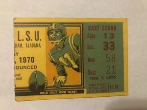 Alabama Football vs LSU Game Day Ticket Stub 1970 - SEC Birmingham, beide eingestuft - Bild 1 von 4