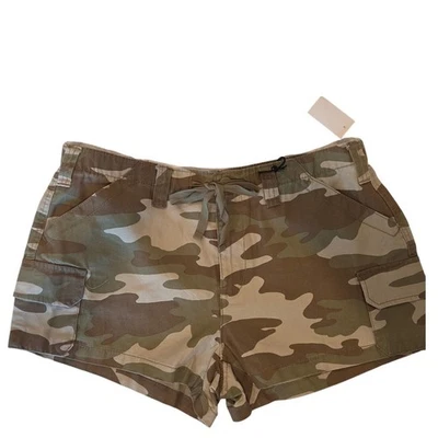 Vanilla Star Womens Cargo Shorts Camouflage Print Drawstring Waist Size Large - Image 1 of 4