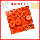 GANSSIA 1 Inch Button Sewing Flatback Buttons Orange Colored Pack of 50