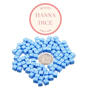 Nuevo 5mm Deluxe 100 MINI Dados Azul Juego RPG Pequeño D6 Set - Imagen 1 de 2