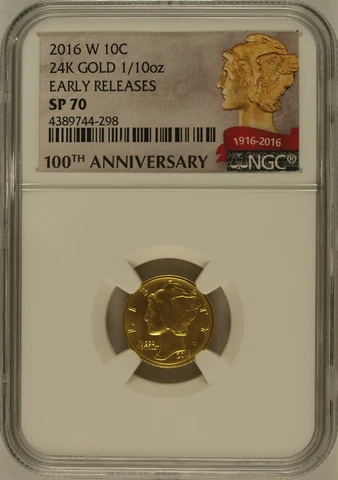 2016-W 100th Anniversary American Centennial Gold 10C SP70 NGC Early Release Cover