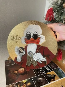 “Scrooge McDuck. ” Acrylic painting on round canvas 30x30 cm, signet by Ana HJ27 - Picture 1 of 7