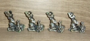 Lote de 4 ciervos de peltre miniatura vintage del medio oeste de Cannon Falls con conejos nuevos de stock - Imagen 1 de 3