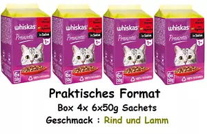 NASSFUTTER WHISKAS KATZENFUTTER MITTAGESSEN GEMISCHTES FLEISCH BOX 4x 6x50g - Bild 1 von 6