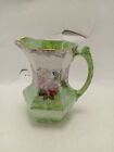 Maling Rosine Floral Pattern/Decal & Green Lustre Jug Pre Owned Collectable 
