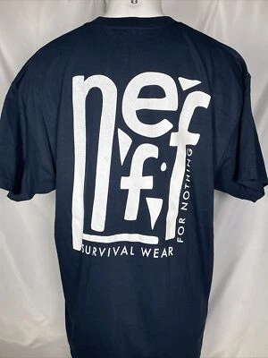Camiseta Neff Survival Wear For Nothing azul marino RARA Foto 1 de 4