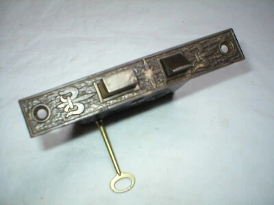 Antique Victorian Flore De Lise Decorative Mortise Lock - Image 1 of 4