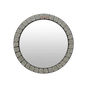 Handmade Customized Bone Inlay Round Mirror Frame Wall Decor Art - Picture 1 of 12