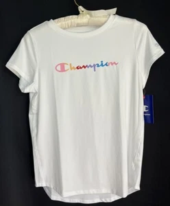 Champion T-Shirt  Hi/Low Logo Tee Script Logo Short Sleeve Jersey Light - Picture 1 of 5