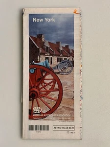 Vintage 1992 Folded Road Map New York AAA American Automobile Association Marked - Picture 1 of 3