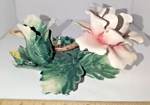 Visconti Mollica Capodimonte Italia Rosa Rosa Juego de 4 Flores Cerámicas Set - Imagen 1 de 23
