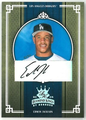 Donruss Diamond Kings 2005 Edwin Jackson #355 ~ Crowning Moment automático 008/100 Foto 1 de 2