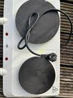 OK stainless steel double hotplate, 2500W - stainless steel/white