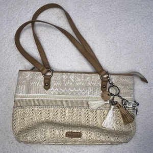Sakroots Tan Beige Woven Multi Pocket Small Purse Handbag - Picture 1 of 5
