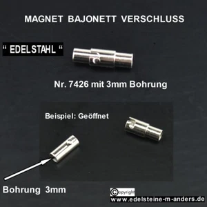 Bajonettverschluß Bajonett Magnet Verschluss Schmuck Leder Band Ketten Edelstahl - Bild 1 von 1