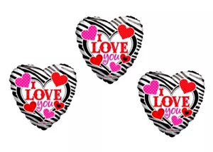 I LOVE YOU Balloon Bouquet Valentine Balloons 18” Valentines Day Balloons 3p 18” - Picture 1 of 1