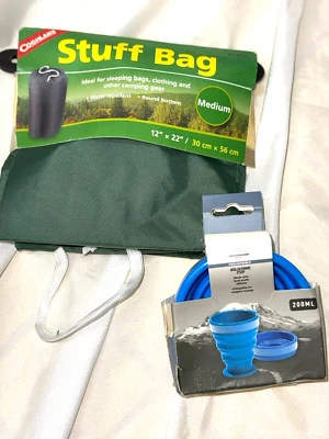 Bolsa de cosas Coghlans 12"x22" y taza plegable - LOTE Foto 1 de 2