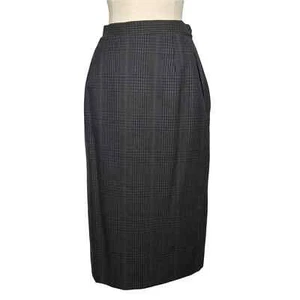 BURBERRY Vintage Classic Plaid Pencil Skirt Dark Academia Preppy Classic - Picture 1 of 6