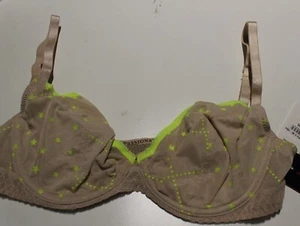 NEW PASSIONATA BEIGE YELLOW STAR UNDERWIRE BRA SIZE 10C / 32C RRP$79 - Picture 1 of 2