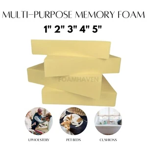 Memory Foam Seat Pad Cushions Dog Pet Beds Orthopedic Support, 1" 2" 3" 4" 5" - Picture 1 of 6