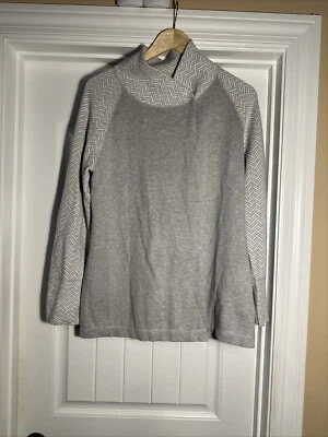 Cárdigan envolvente Max Studio suéter chaqueta gris espiga acogedor para mujer M Foto 1 de 4