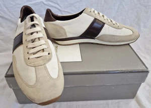 TOM FORD Herrensneaker Canvas Leder Braun Creme US Size 12 / 45 - Bild 1 von 9