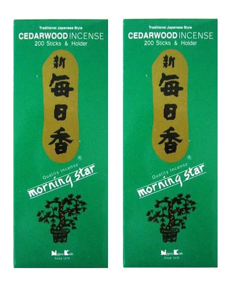Incienso japonés Nippon Kodo Morning Star madera de cedro y soporte 400 palitos (2 CAJAS) Foto 1 de 1