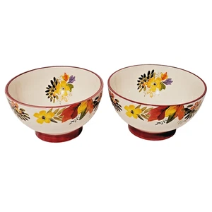 The Pioneer Woman 2 Sockel Schalen Blumen Bauernhof Charm Floral Suppe Chili LESEN - Bild 1 von 14