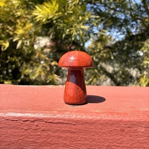 60g Red Jasper Mushroom Gemstone Crystal Carved Polished Mini Carving 34mmX49mm - Picture 1 of 12