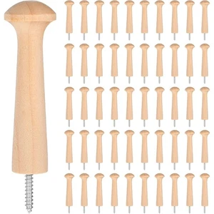 50 Pcs Wooden Shaker Peg Screw-on Pegs 2.87 Inch Long Unfinished Wood4688 - Bild 1 von 7