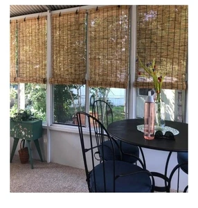 Bamboo Roller Blinds Pair at 55x160 each. - Picture 1 of 3