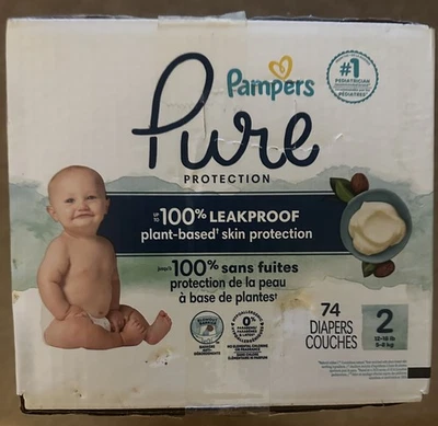 Pañales desechables Pampers Pure tamaño 2, 74 unidades Foto 1 de 3